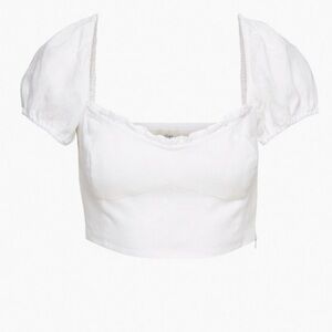 Aritzia Wilfred Wander Linen Crop Blouse